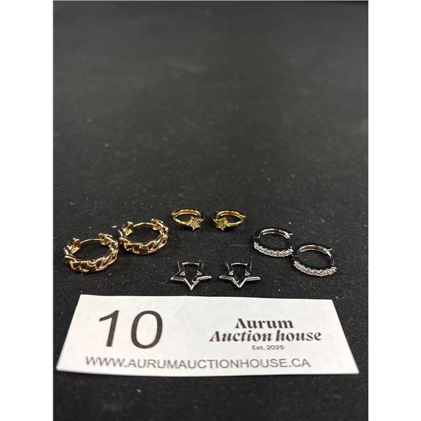 4 Pairs Silver/Gold Hoop Earrings