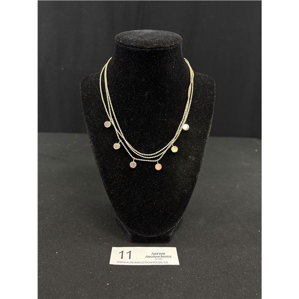 Triple Strand Silver Choker Necklace