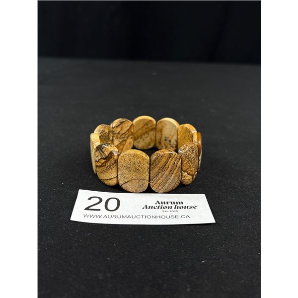 Natural Stone Jasper Link Bracelet