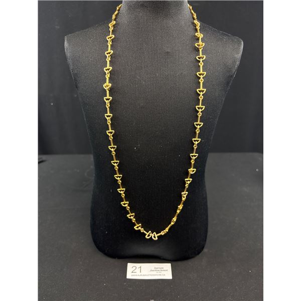Very Long, Vintage Gold Links Necklace, 31" L