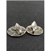 Image 3 : Vintage Pair of Sterling Silver Clip On Earrings, Marked Sterling