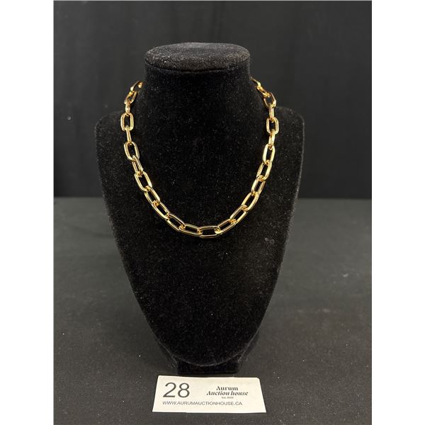 Gold Link Chain Choker Necklace