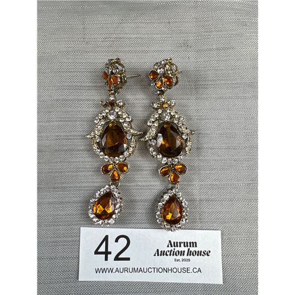 Pair of Beautiful Large South East Asian Dangle Earrings, Might Be Vintage