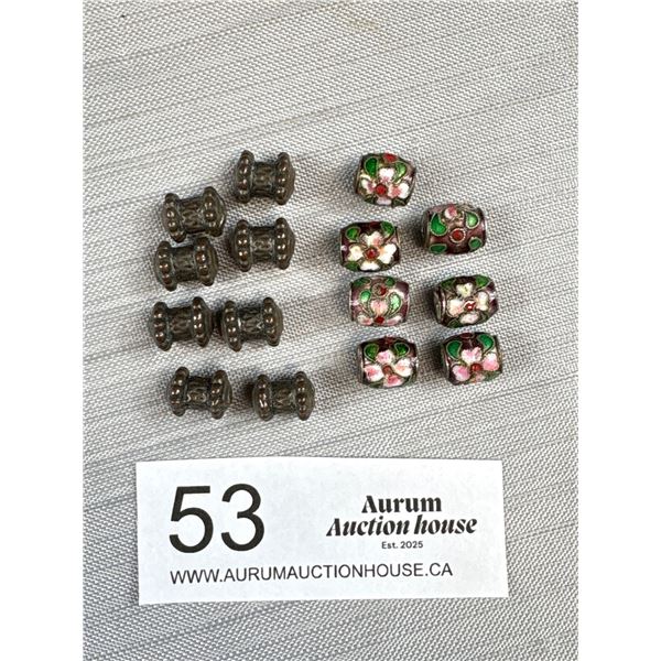 Small Lot of Antique Cloisonne Beads, Very Heavy