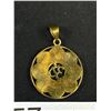 Image 2 : Vintage Gold Pendant 1.2 Inches in Diam.