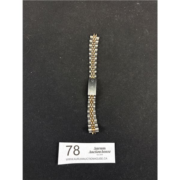 Two Tone Rolex Watch Band Marked Steelinox, Rolex, Swissmade, 625100 Ends Missing, Not Autherized of