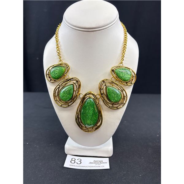 Unusual Design Gold Tone Necklace