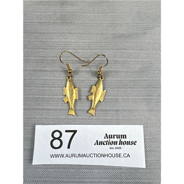 Gold Over Sterling Silver Pair of Earrings