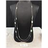 Image 1 : Beautiful Double Strand Chain Necklace w/Inset Enamel