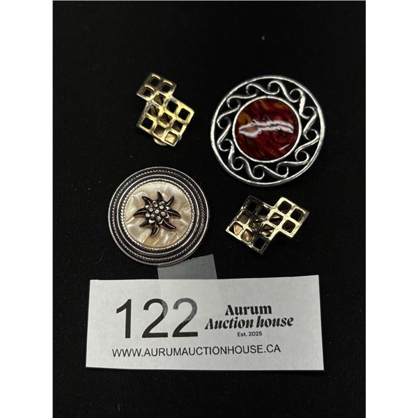 Vintage Triad Earrings, Brooch & Scarf Clip