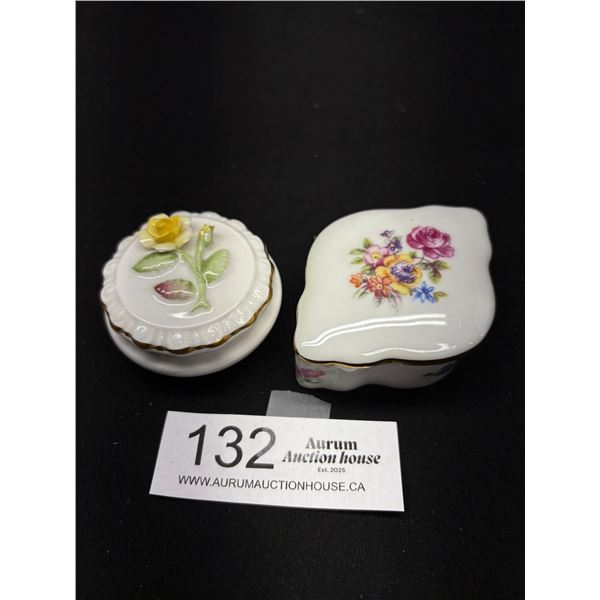 2 Porcelain Boxes - Coalport England and GDR