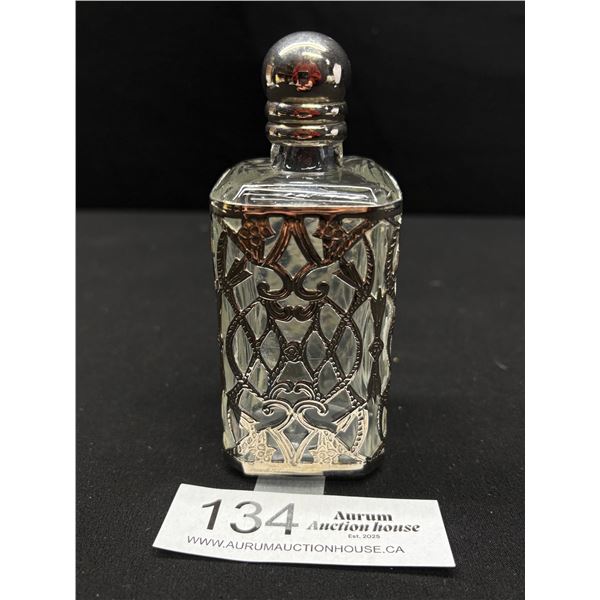 Vintage Silver Overlay Perfume Bottle