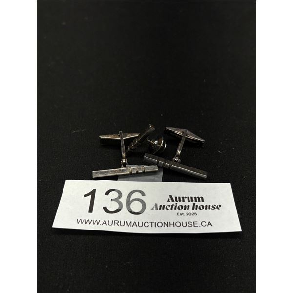 Lovely Vintage Sterling Cufflinks + Tic Tac
