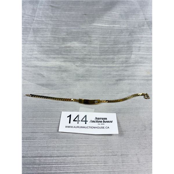 Gold Over 925 Sterling Silver 7" I.D. Bracelet (Not Engraved) - Tested