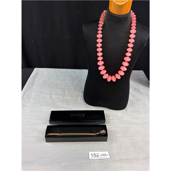Two Joan River Classic Collection Necklaces Facetted Is 24" w/ 4" Ext - Egg Pendant 30" Chain Both I