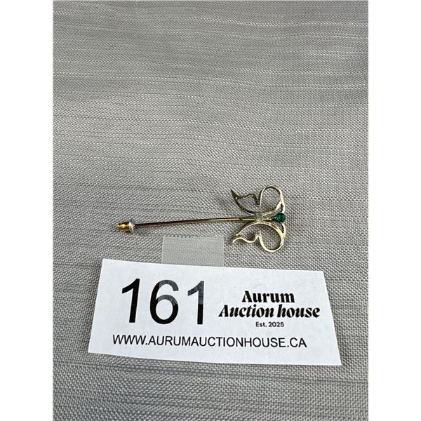 925 Sterling Silver Butterfly Stick Pin - Has Makers Mark - Tested