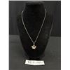 Image 1 : 925 Sterling Silver 18" Chain & Flower Pendant - Tested