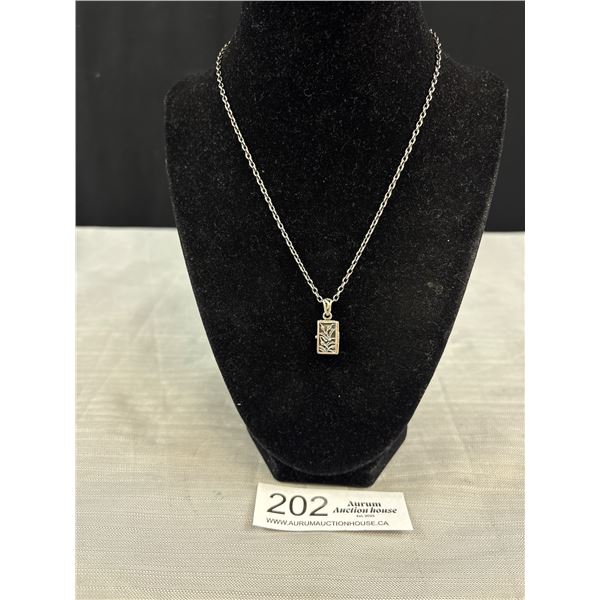 Signed 925 Sterling Silver Silpada Prayer Locket On 925 SS Rolo Type Chain -Tested