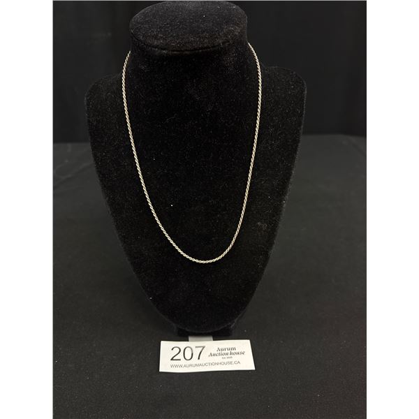 925 Sterling Silver Italy 18" Rope Chain -Tested