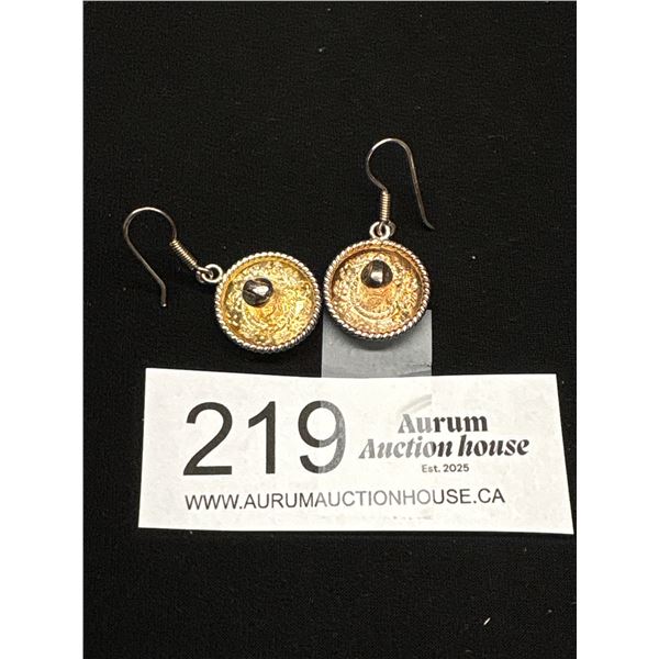 Pair of Sombrero Sterling Earrings