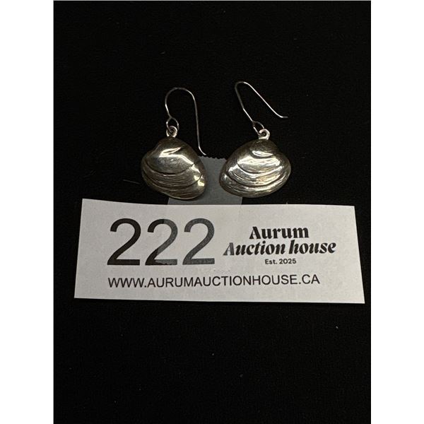 Pair of (Test As) Sterling Shell Earrings
