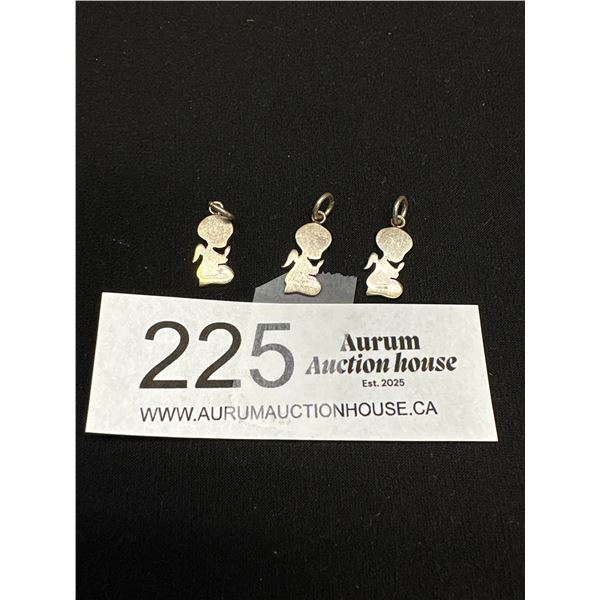 3 Sterling Baby Angel Charms
