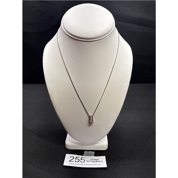 Sterling Necklace w/ 3 Stone Pendant