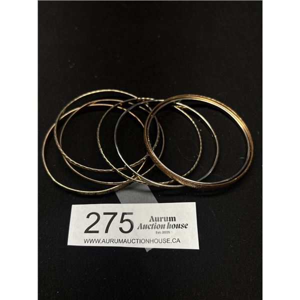 Vintage Gold Plated Bangles, 7 In Total