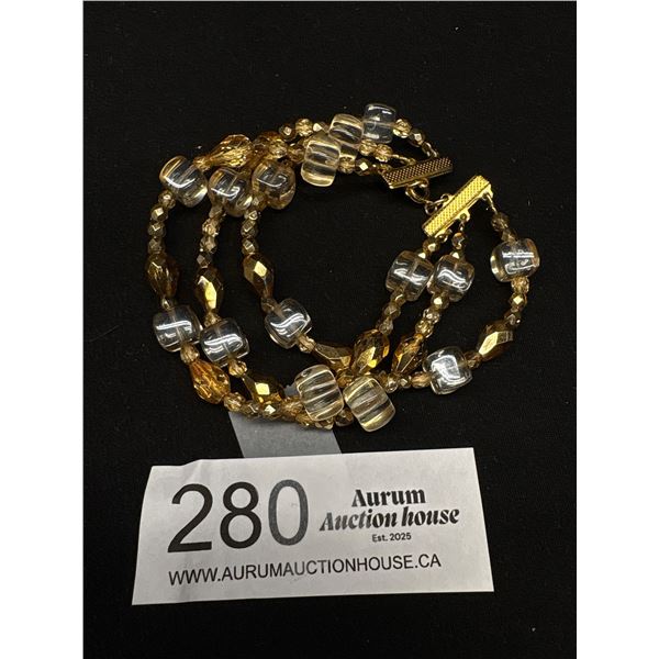 Vintage Double Strand Glass Beads Bracelet