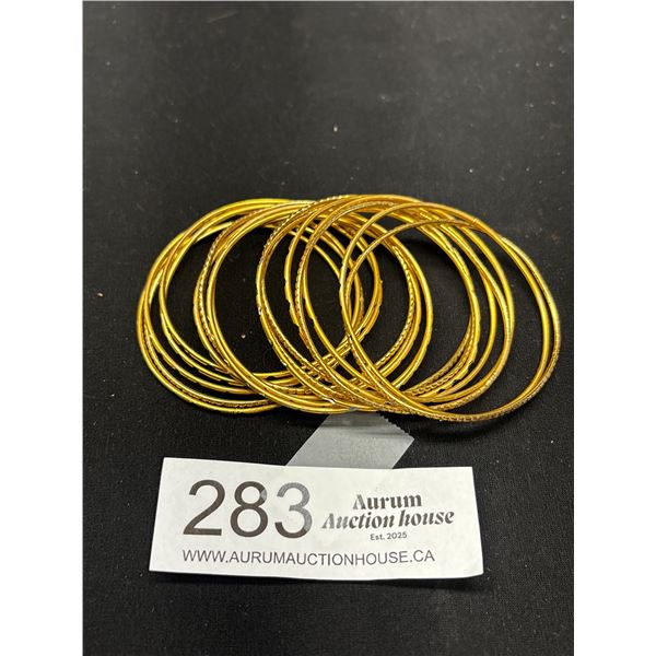 18 Gold Plated Bangles, Small Wrist Size