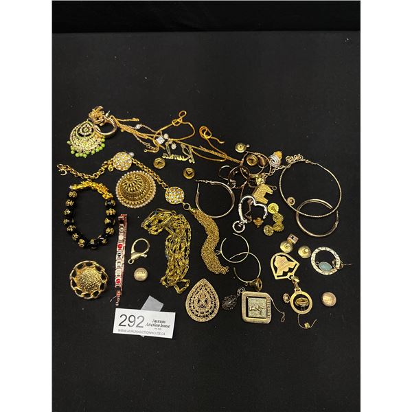 Bag of Gold Plated Misc Jewelry