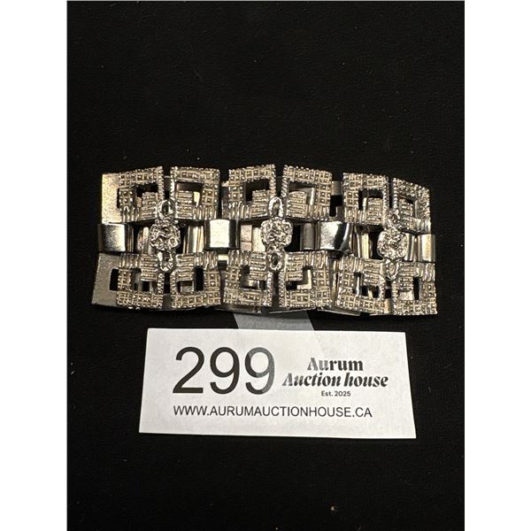 Orante + Heavy Silver Tone Bracelet