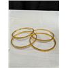 Image 3 : Nice 4 Vintage Hand Engraved Gold Plated Bangles, Matching Design