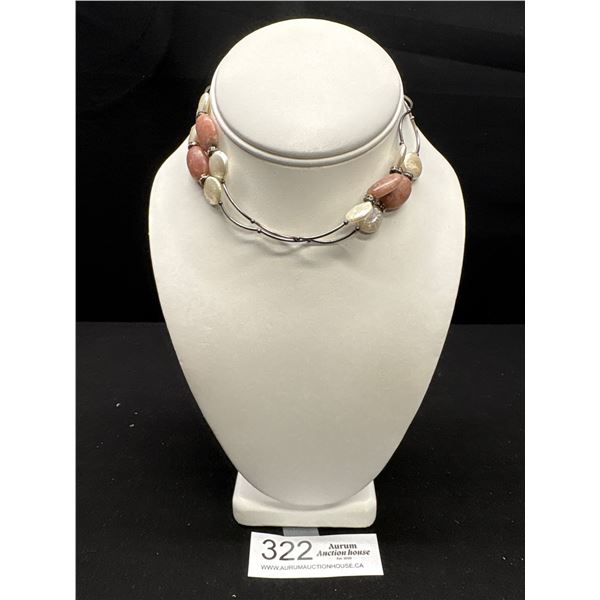 Vintage Sterling Silver w/ Genuine Pearls Necklace