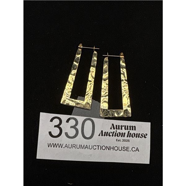 Pair of Hammered Gold Earrings