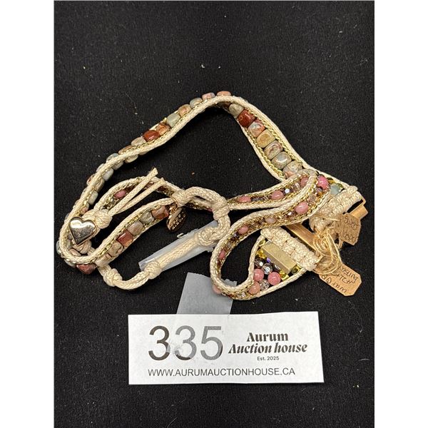 Samsung Galaxy Kape Diablo Sweet Jasper Stones Beaded Watch Strap 20mm w/ Dust Bag