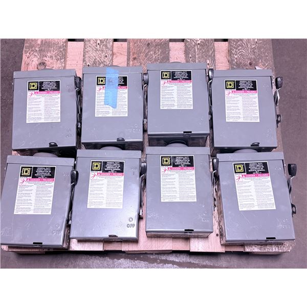 Lot of (8) Square D #DU221RB Panels