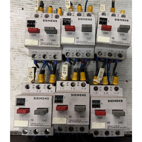 Lot of (6) Assorted Siemens Motor Starters
