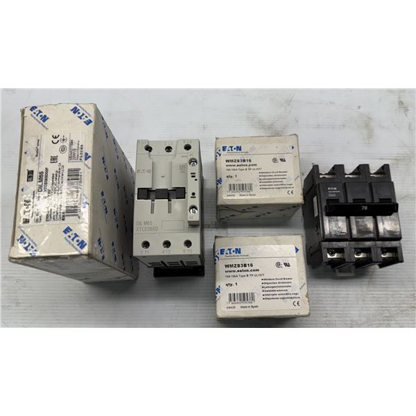 Lot of (5) Misc. Eaton Contactors & Circuit Breakers
