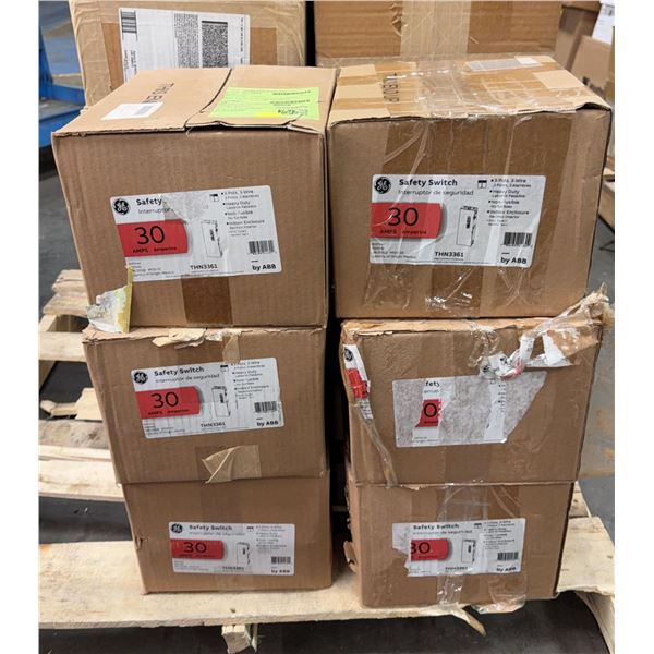 Lot of (6) GE #THN3361Non-Fusible Heavey Duty Safety Switches