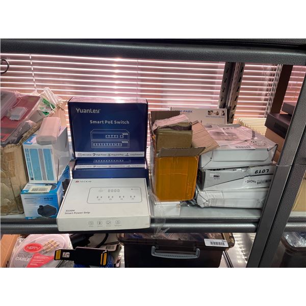 Lot of AssortedÂ Electronics Including YuanLey Smart PoE Switch and Streaming Boxes