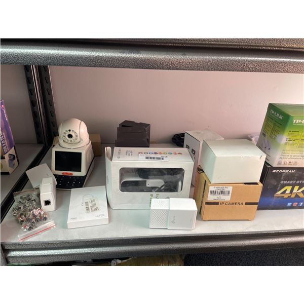 Lot of AssortedÂ Electronics Including Security Cameras and Networking Equipment