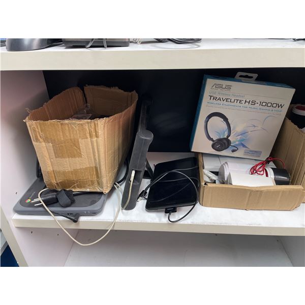 Lot of AssortedÂ ASUS Travelite HS-1000W USB Wireless Headset and Miscellaneous Electronics