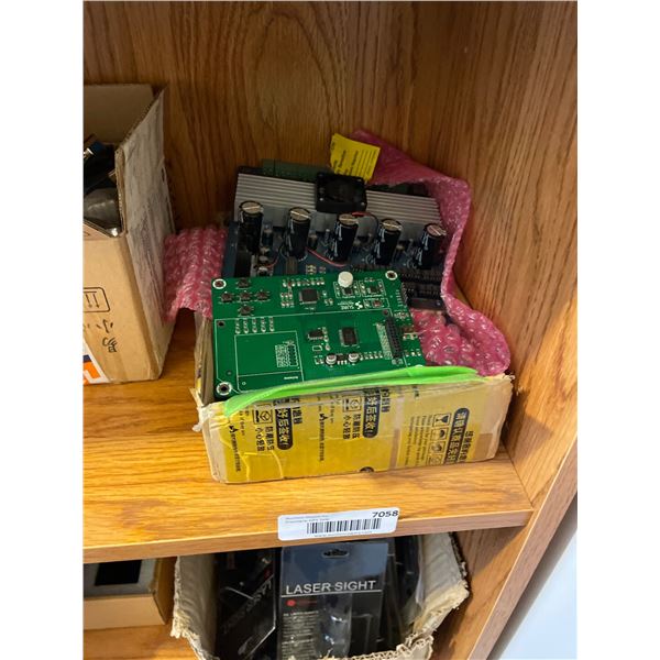 Lot of AssortedÂ Circuit Boards and Components Featuring Green and Red PCBs