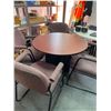 Image 1 : 36in Round Wooden Meeting Table With Four Upholstered Chairs
