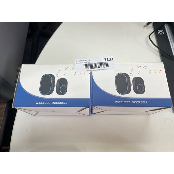 Wireless Doorbell Set with Multiple Melody Options, Model 7103