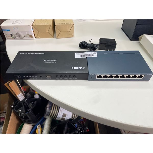 TP-Link TL-SF1008D Ethernet Switch and HDMI 4x1 Quad Multi-Viewer