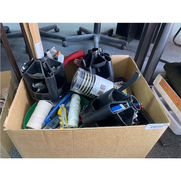 Lot of AssortedÂ Office Supplies Including Pen Holders, Pens, and Stationery