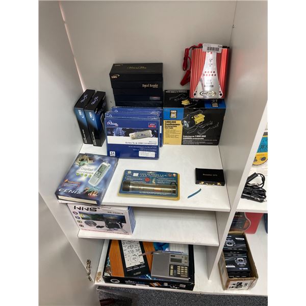 Lot of AssortedÂ Electronics and Accessories Lot Featuring Digital Recorders, Inverter, and More