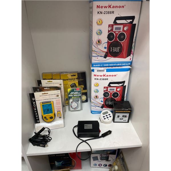 Lot of AssortedÂ Electronics Including NewKanon KN-2388R and NNS NS-1522BTLS